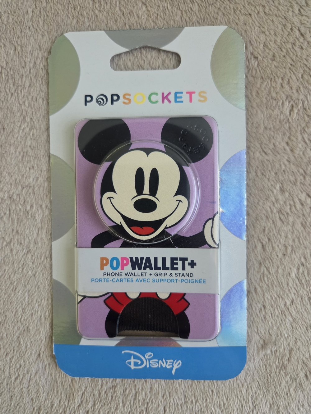 PopSocket PopWallet+ Disney Mickey Mouse Purple Phone Wallet & Grip